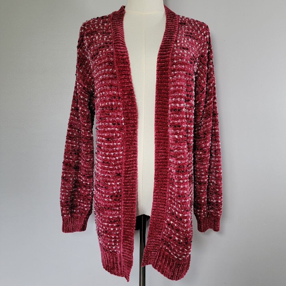 Maurices Red Holiday Cardigan Sweater Womens Sz S Christmas Preppy Dopamine Cozy